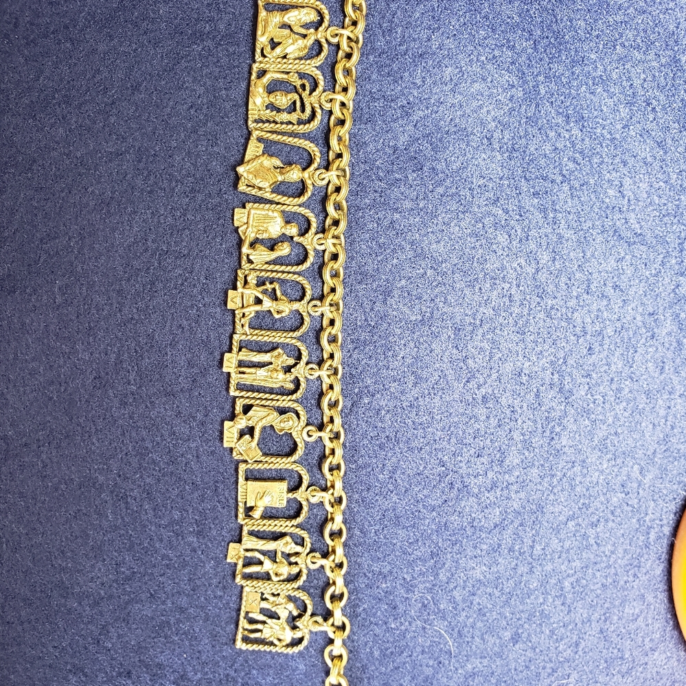 Vintage Signed Cgi.Inc Ten Commandments Charm Brac - image 1